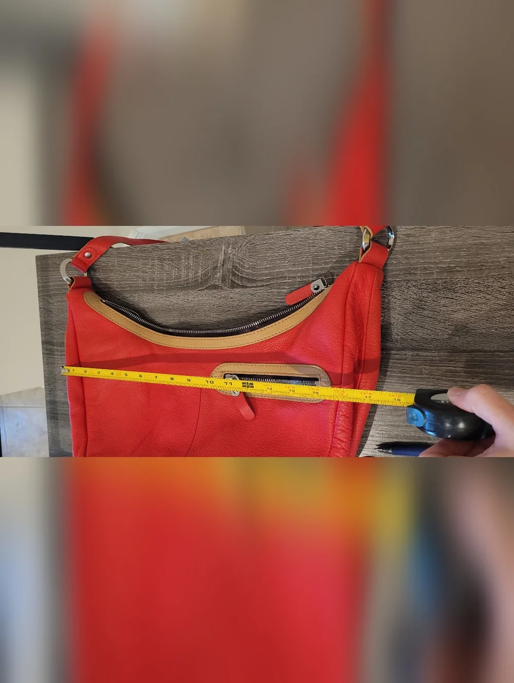 ORYANY EMME Hobo Red Leather Half Mood Bag - Picture 3 of 16